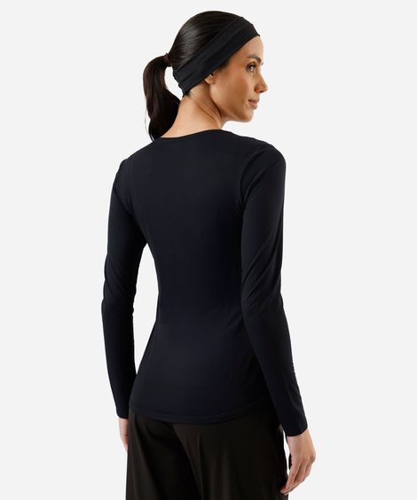 blusa feminina esportiva ace de poliamida manga longa preta