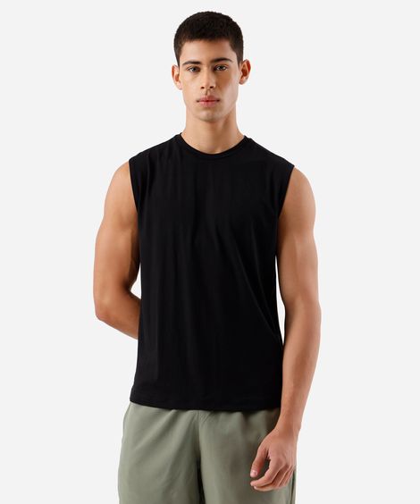 regata esportiva machão slim masculina de viscose preto