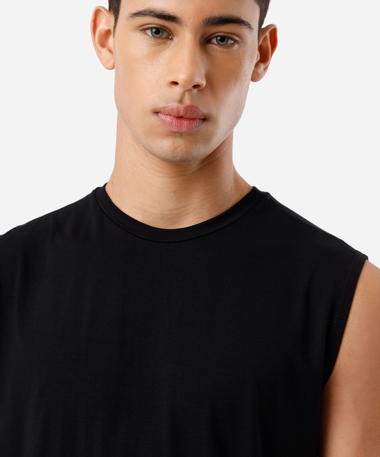 regata esportiva machão slim masculina de viscose preto
