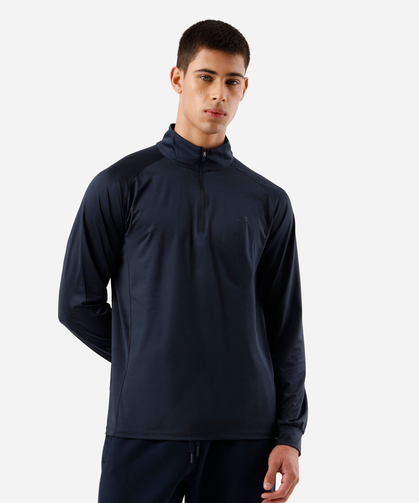 blusa masculina esportiva gola alta azul