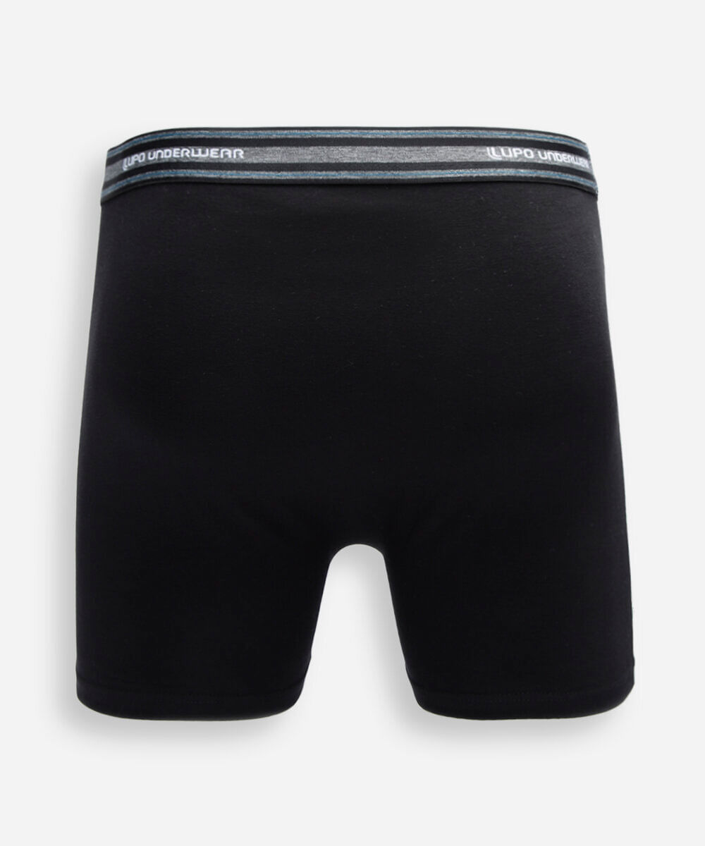 cueca boxer de algodão lupo preta