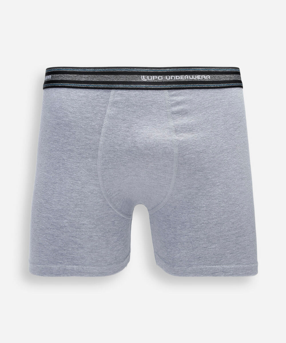 cueca boxer de algodão lupo cinza