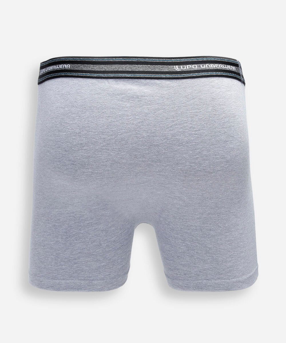 cueca boxer de algodão lupo cinza