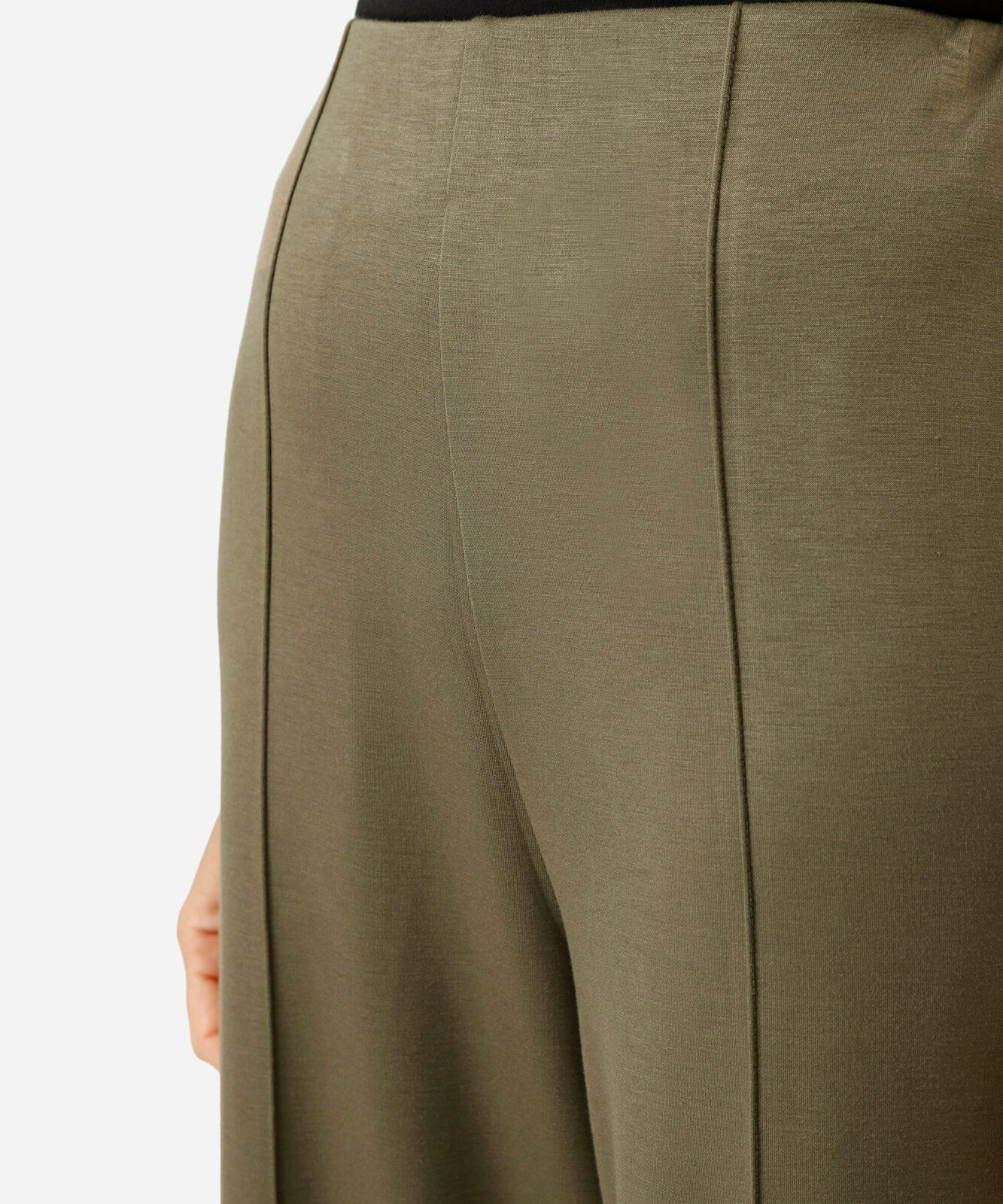 calça pantalona feminina com nervuras cintura alta verde