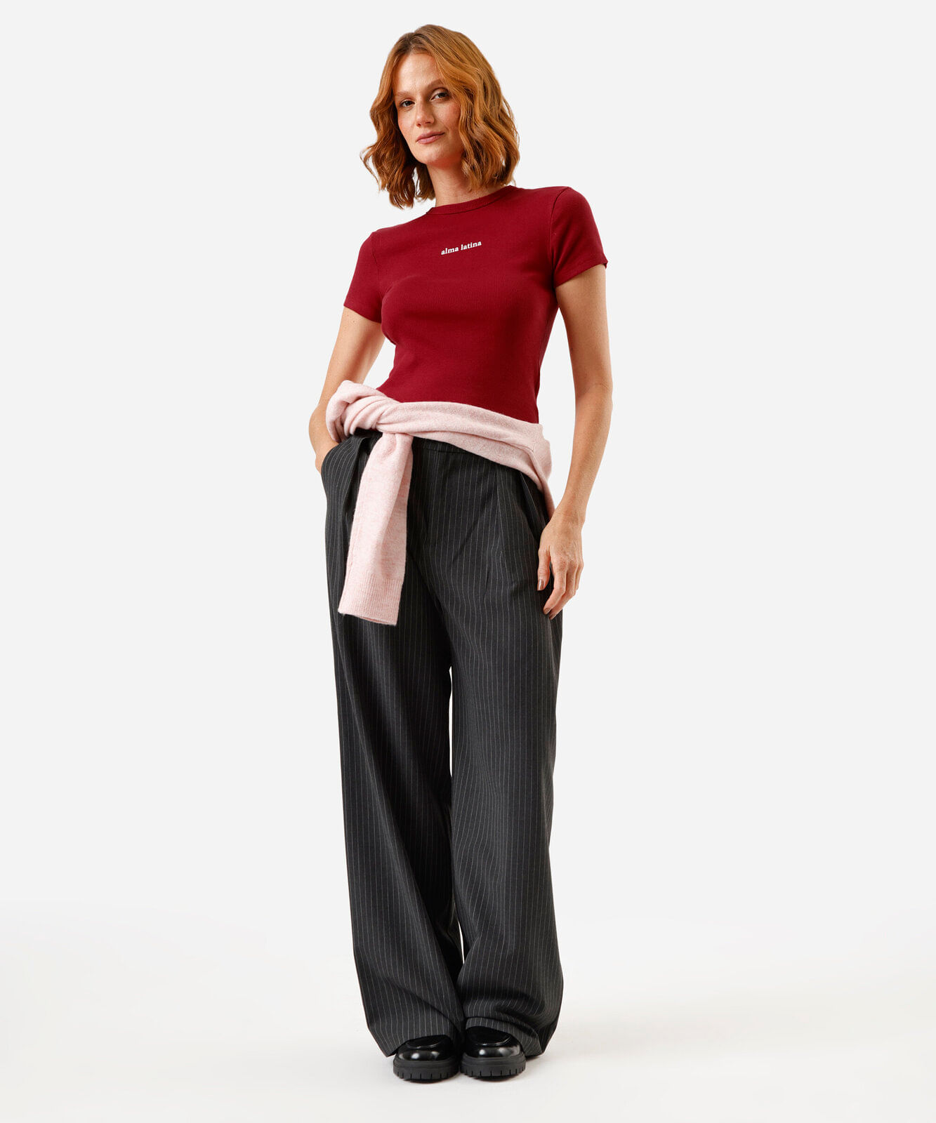 blusa baby look feminina de algodão manga curta estampada vermelha