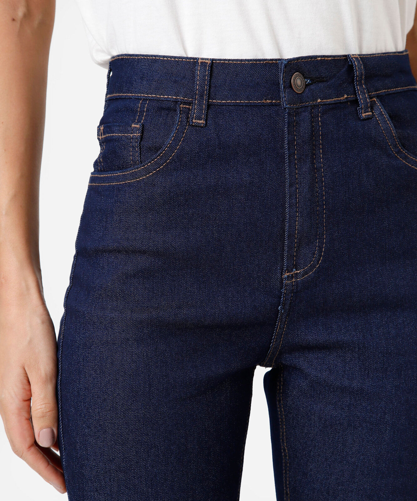 calça boot cut feminina jeans cintura alta azul