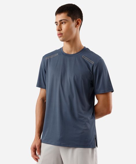 camiseta masculina esportiva ace texturizada azul