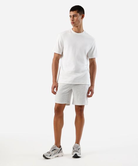 bermuda reta masculina cea sports de moletinho cinza