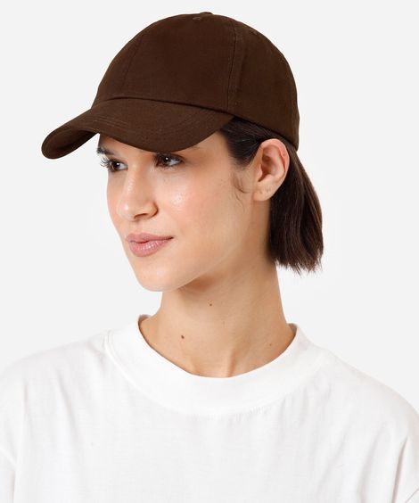 boné aba curva de sarja marrom