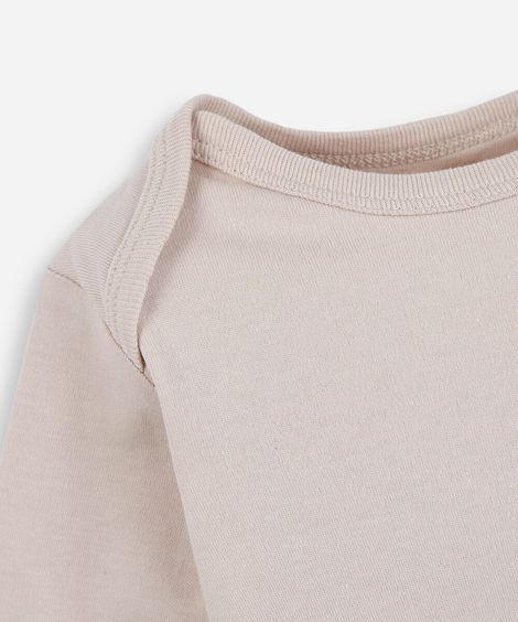 conjunto infantil body e calça de algodão bege