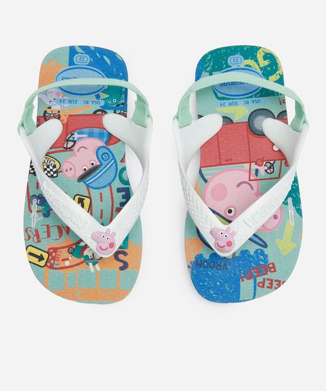 chinelo com elástico infantil havaianas peppa pig branco