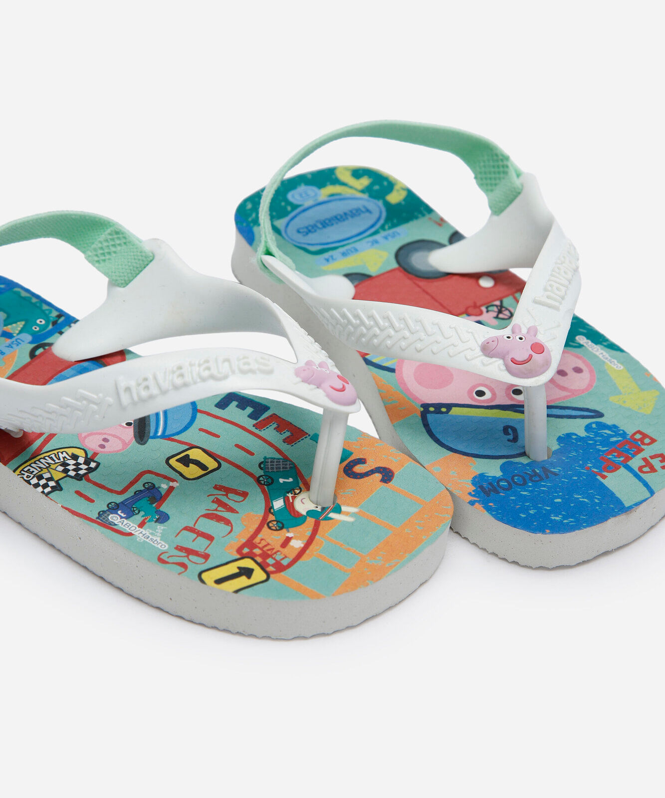 chinelo com elástico infantil havaianas peppa pig branco