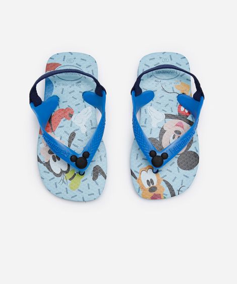 chinelo com elástico infantil havaianas turma do mickey azul