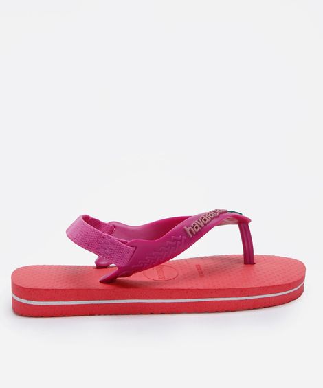 chinelo com elástico infantil havaianas rosa