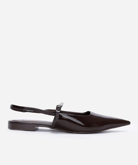 sapatilha slingback bico fino marrom