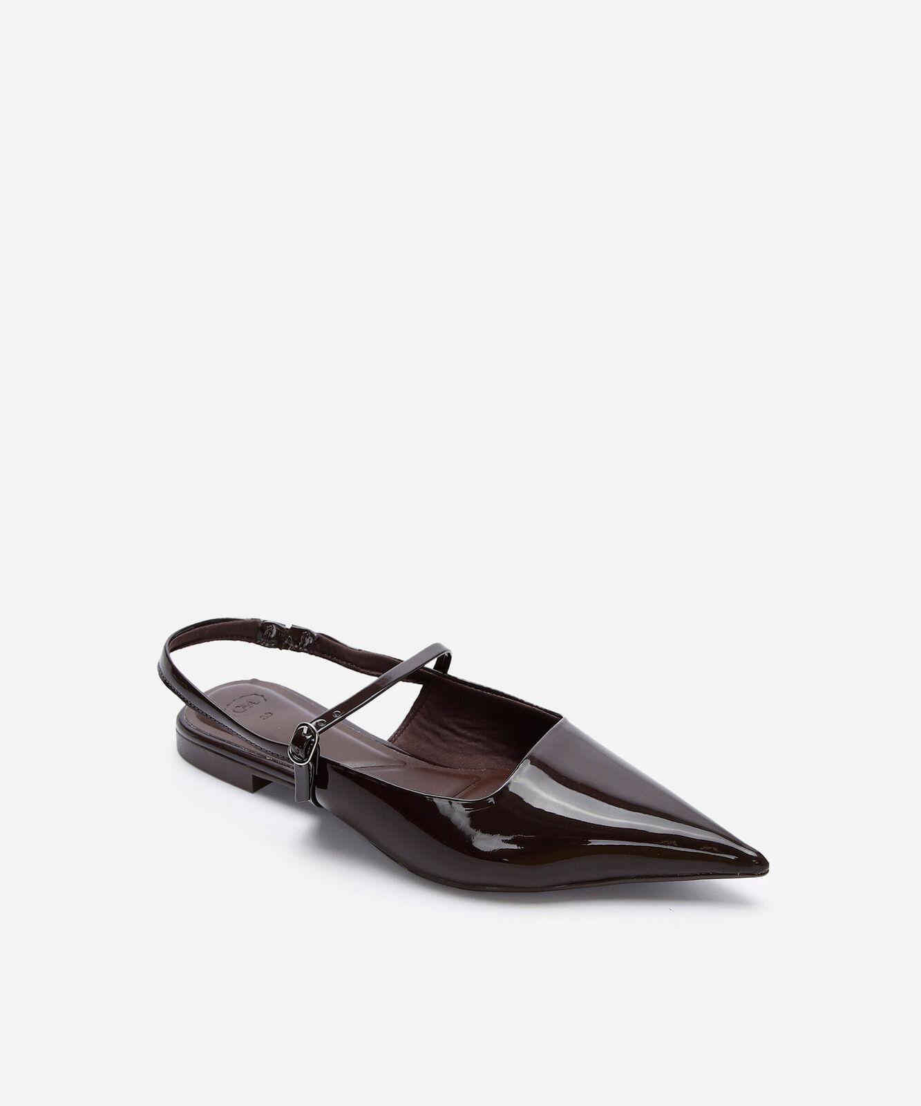 sapatilha slingback bico fino marrom