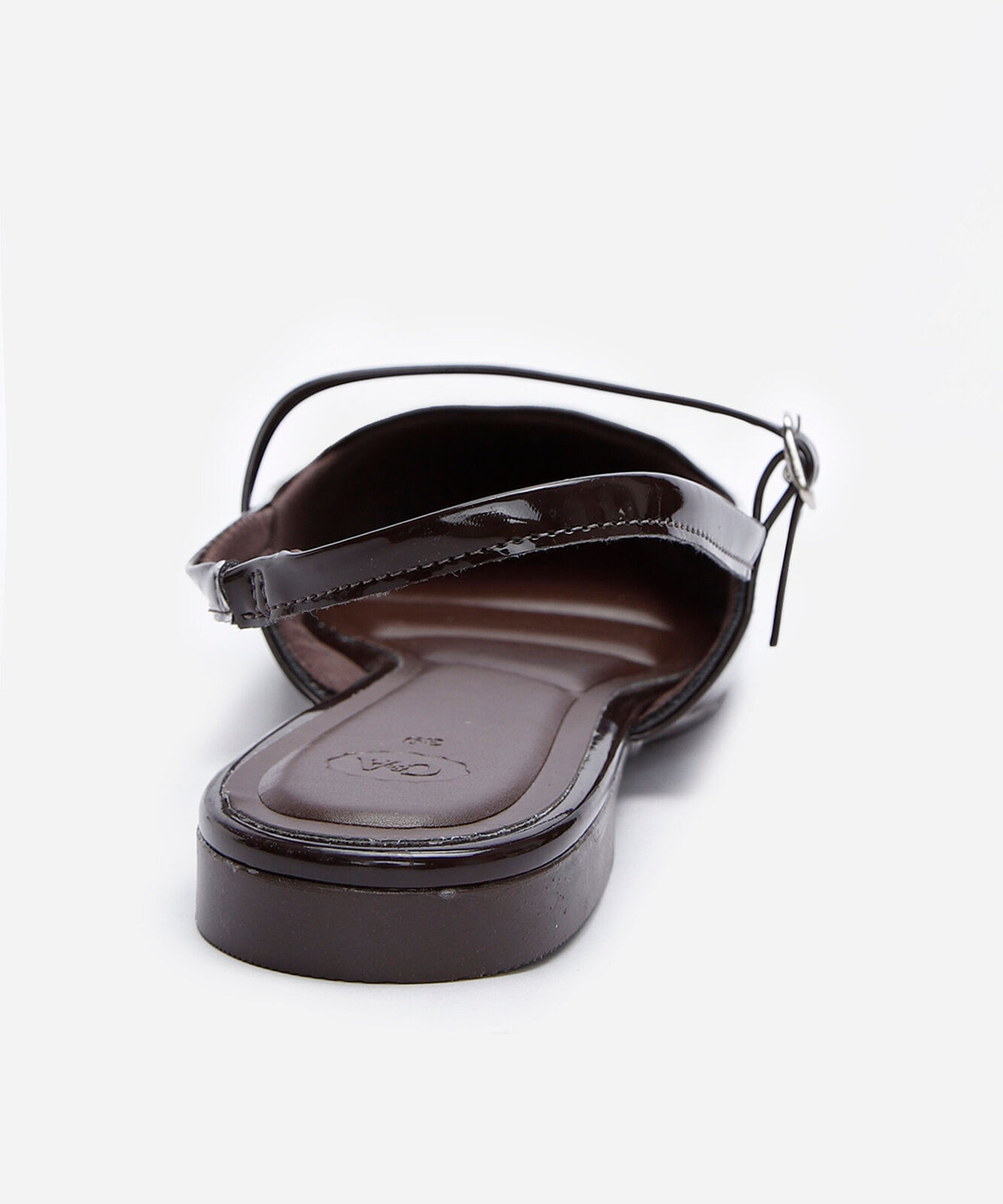 sapatilha slingback bico fino marrom