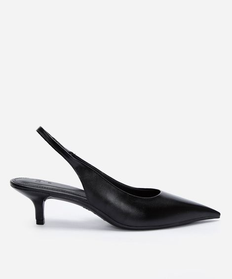 scarpin fino salto baixo oneself preto