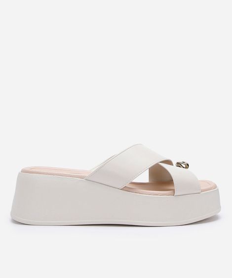 tamanco plataforma feminino beira rio off white