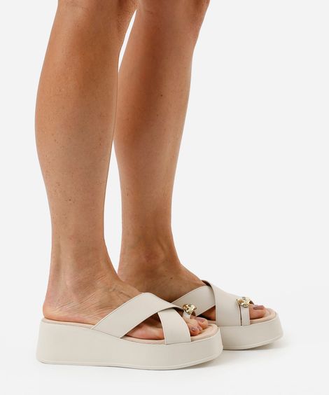 tamanco plataforma feminino beira rio off white