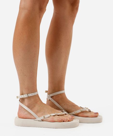 rasteirinha flatform com tachas off white