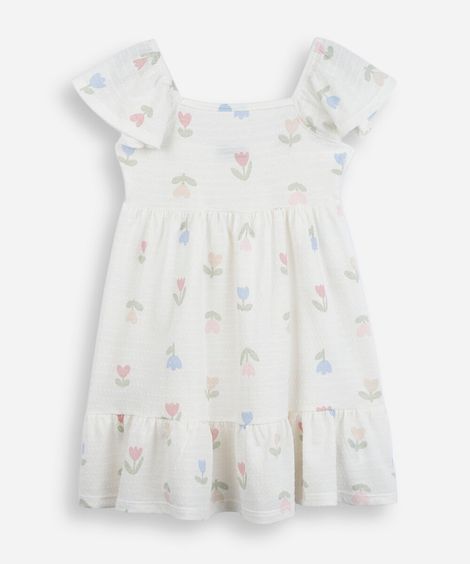 vestido infantil com algodão floral colorido