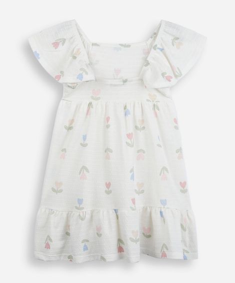 vestido infantil com algodão floral colorido