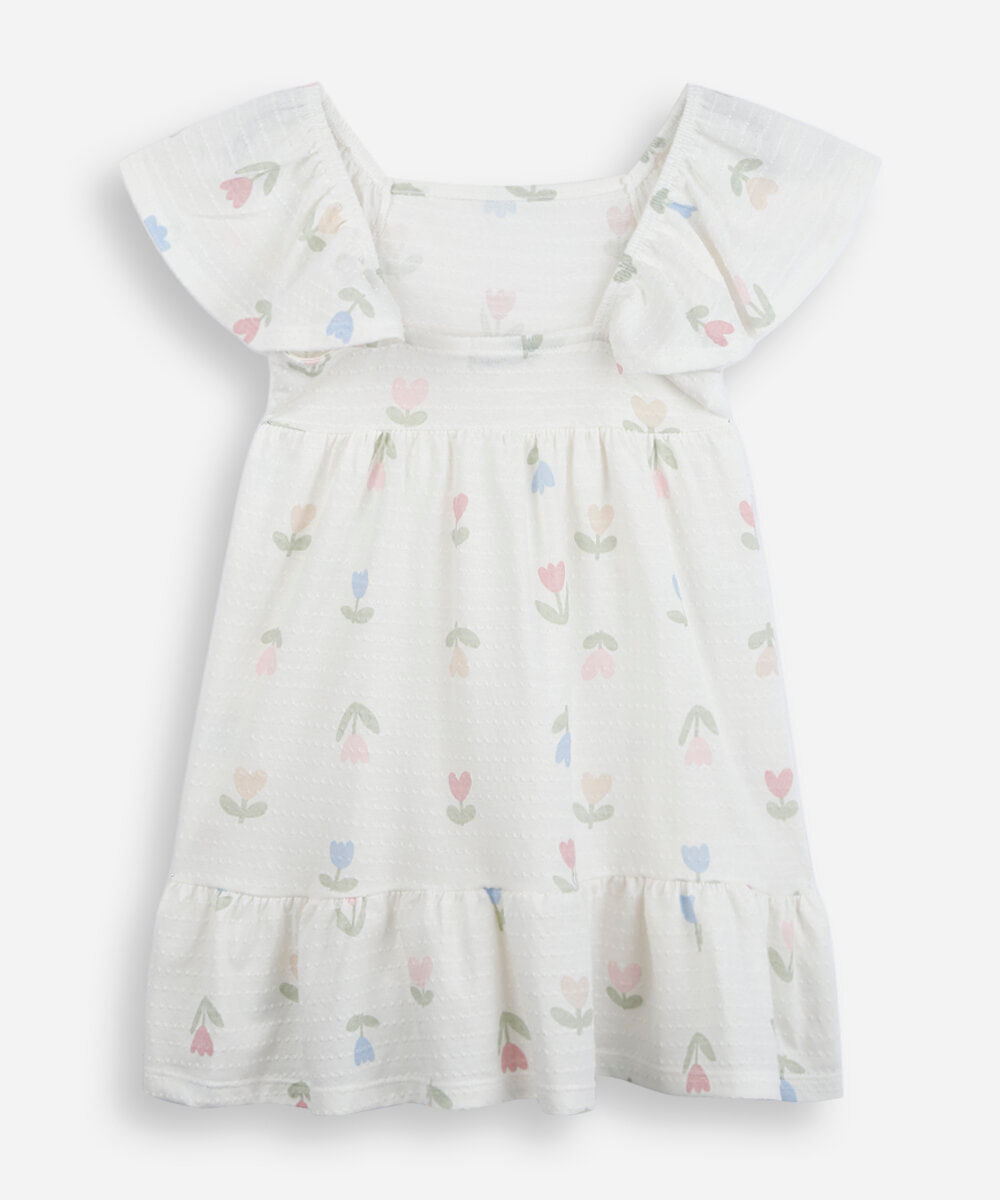 vestido infantil com algodão floral colorido