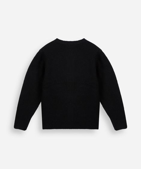 cardigan infantil de tricot com laços preto