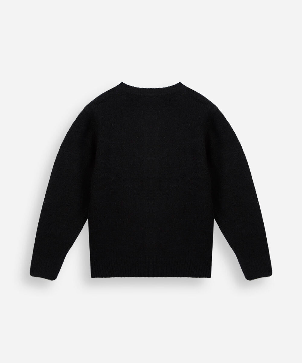 cardigan infantil de tricot com laços preto