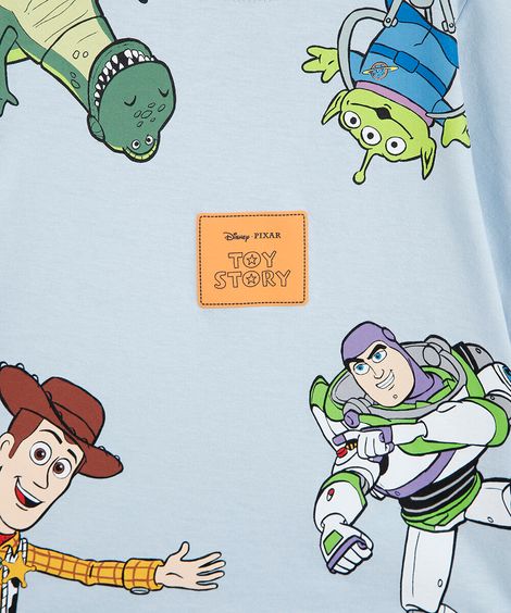 camiseta infantil de algodão manga longa toy story azul