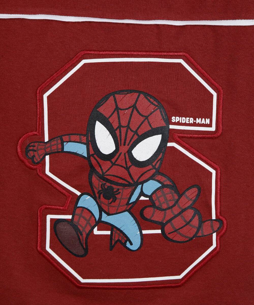 camiseta infantil de algodão manga curta homem aranha vermelha