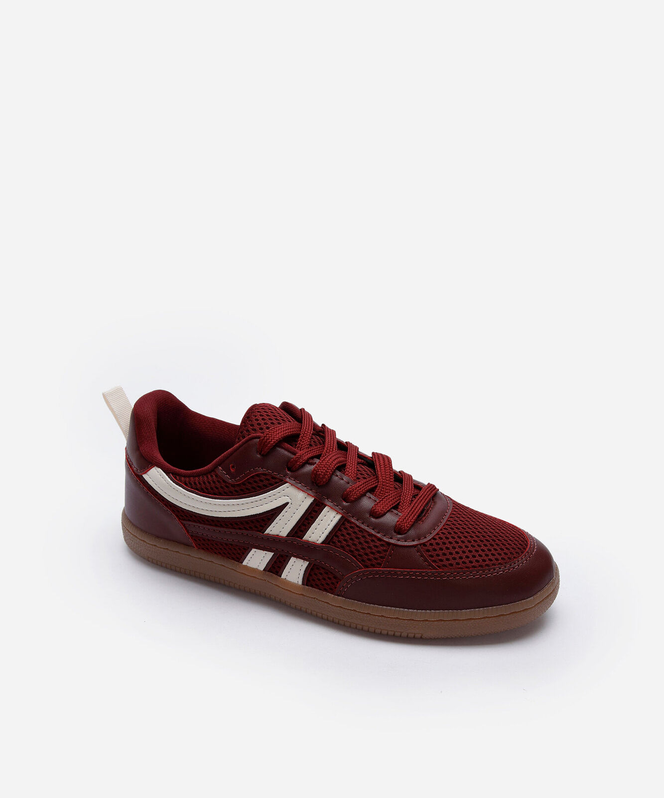 tênis casual feminino texturizado vinho
