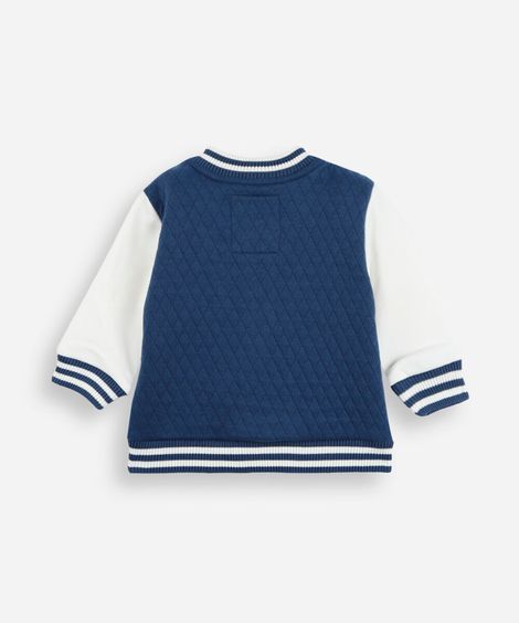 jaqueta bomber infantil com bordado azul