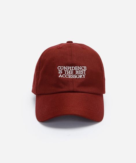 boné aba curva de sarja bordado vinho