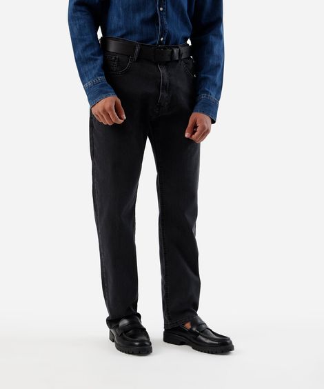 calça slim masculina jeans preta