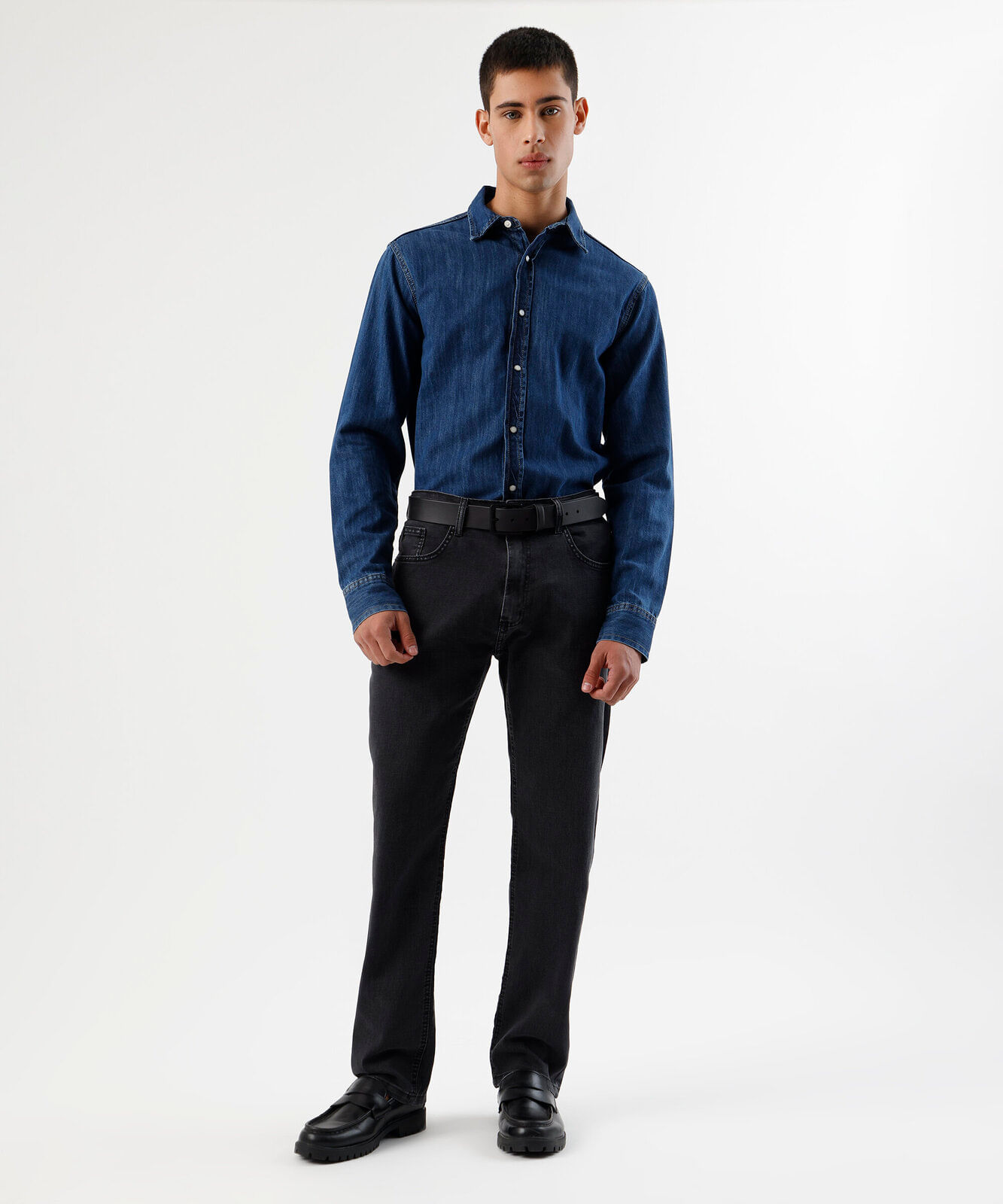 calça slim masculina jeans preta