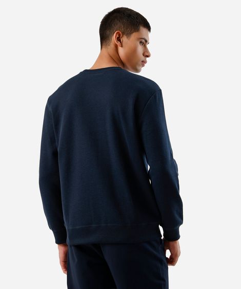 blusa masculina manga longa texturizada azul