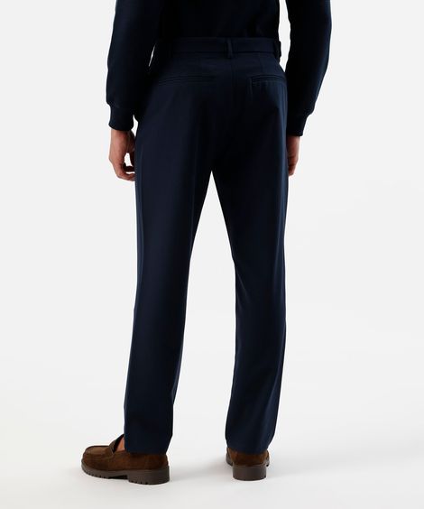 calça slim chino masculina com viscose azul