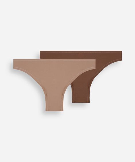 kit de 2 calcinhas biquíni de poliamida colorido