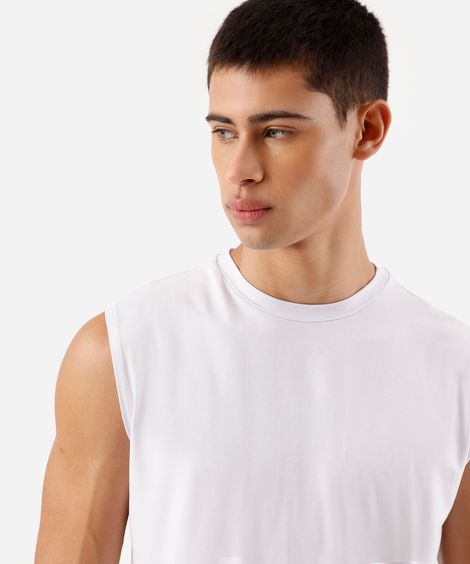 regata machão slim masculina de viscose cea sports branca