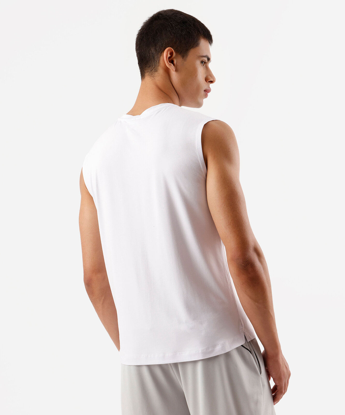 regata esportiva machão slim masculina de viscose branca