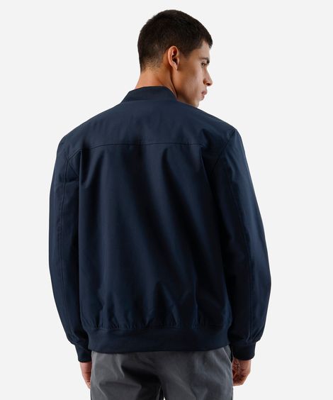 jaqueta bomber masculina com bolsos azul