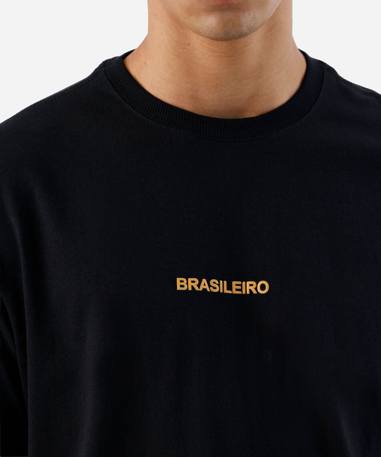 camiseta masculina de algodão manga curta estampada preta