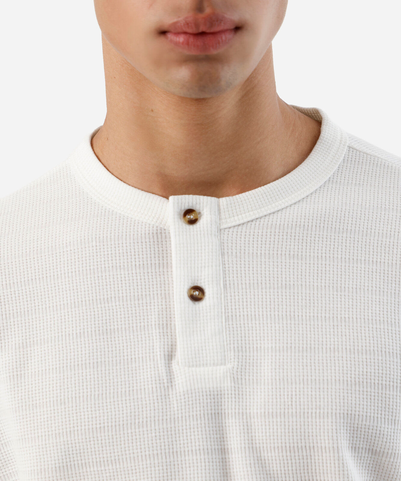 camiseta masculina texturizada com manga longa off white