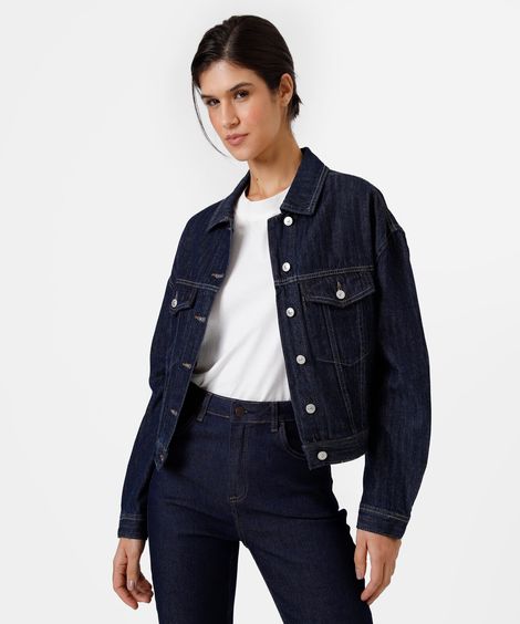jaqueta feminina jeans azul