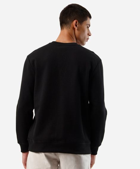 blusa masculina manga longa texturizada preta