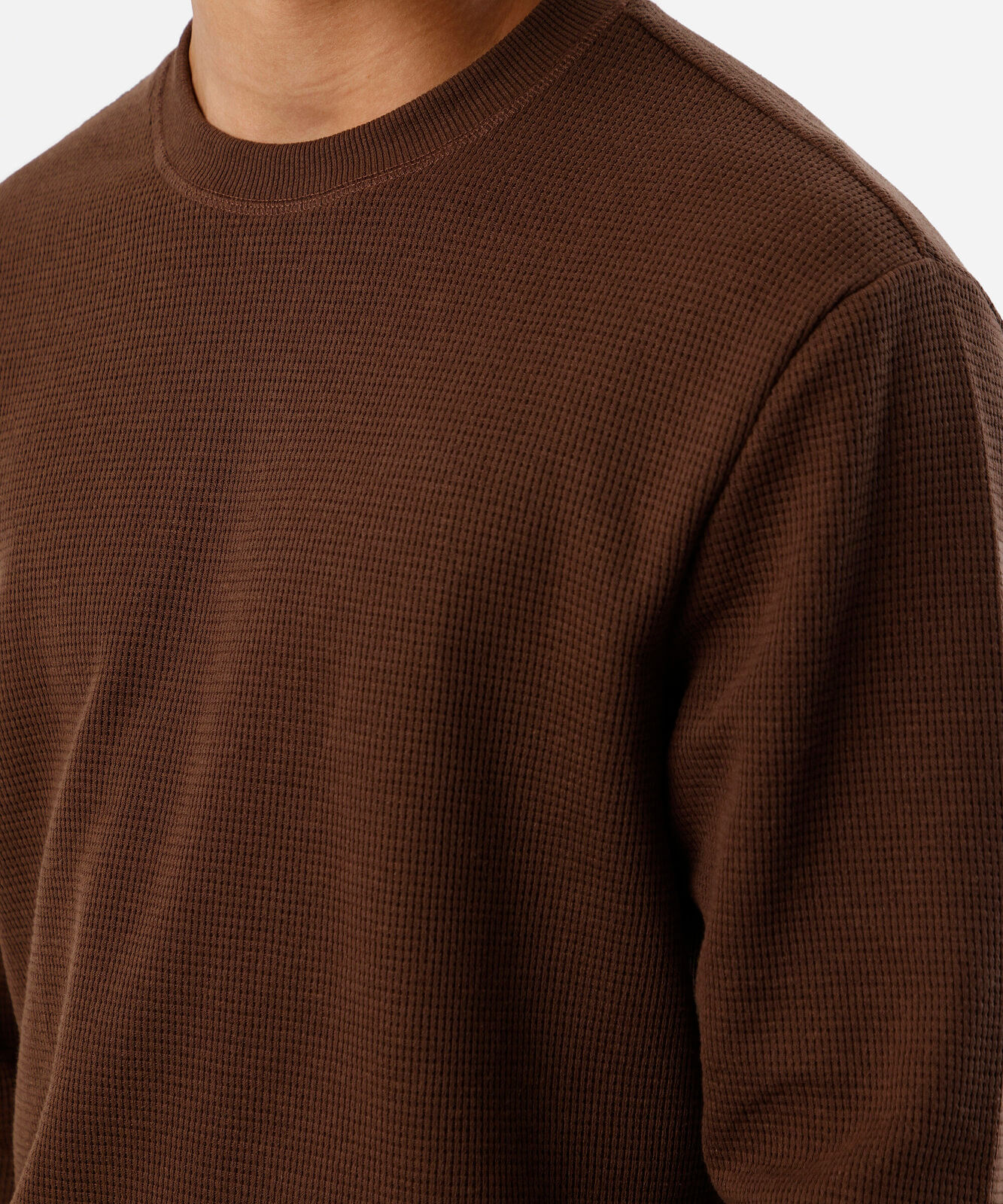 blusa masculina manga longa texturizada marrom