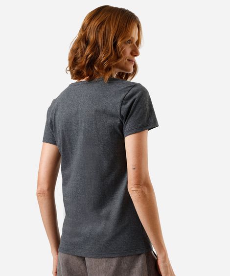 camiseta feminina com algodão manga curta mulher maravilha cinza