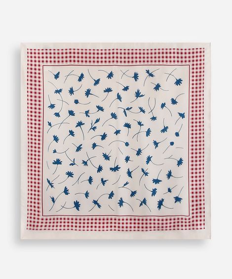 lenço quadrado floral vichy colorido